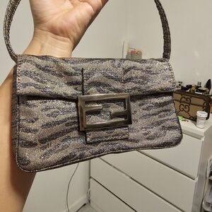 Stylish Metallic Zebra Print Women's Bag
